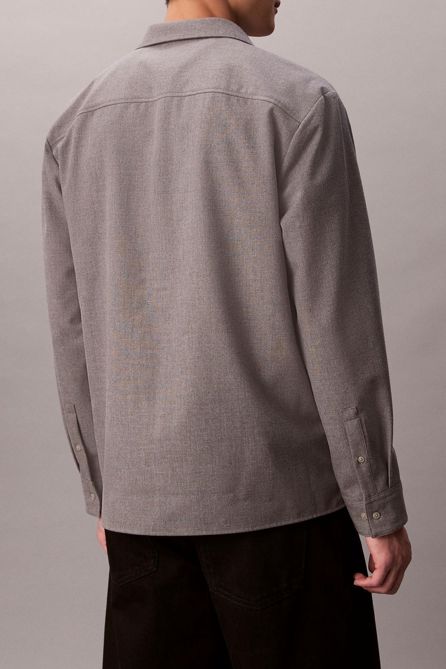 LS SOLID SILK WOOL SHIRT MARBLE GRAY 2
