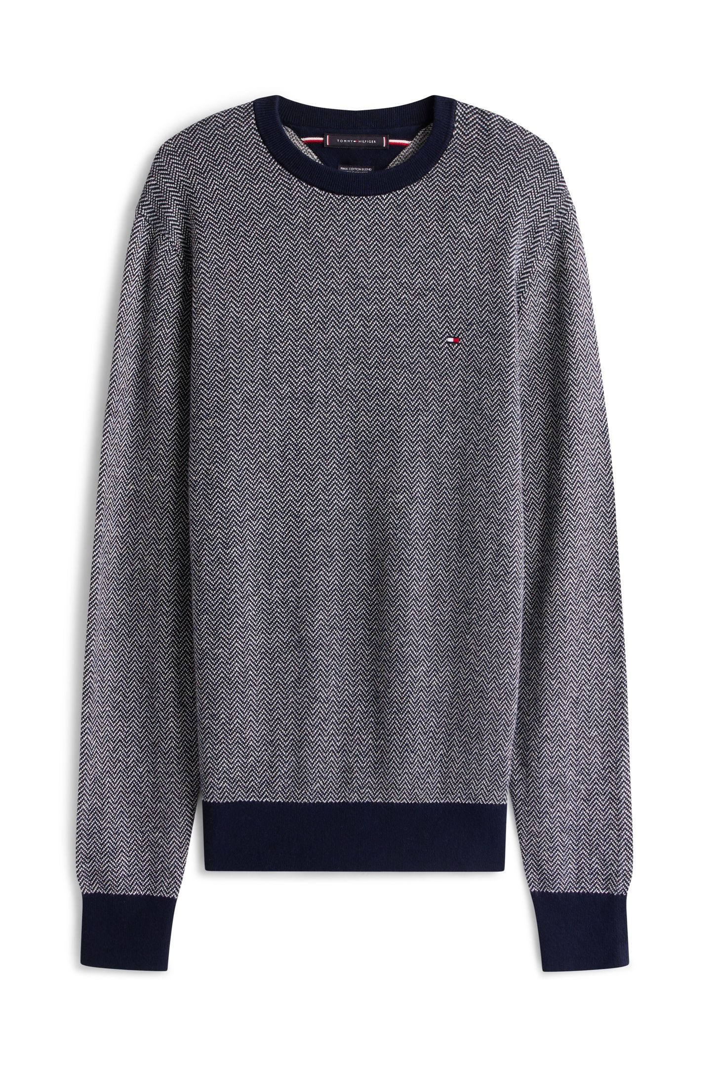 PIMA COTTON CASHMERE HERRINGBONE DESERT SKY/IVORY PETAL 4