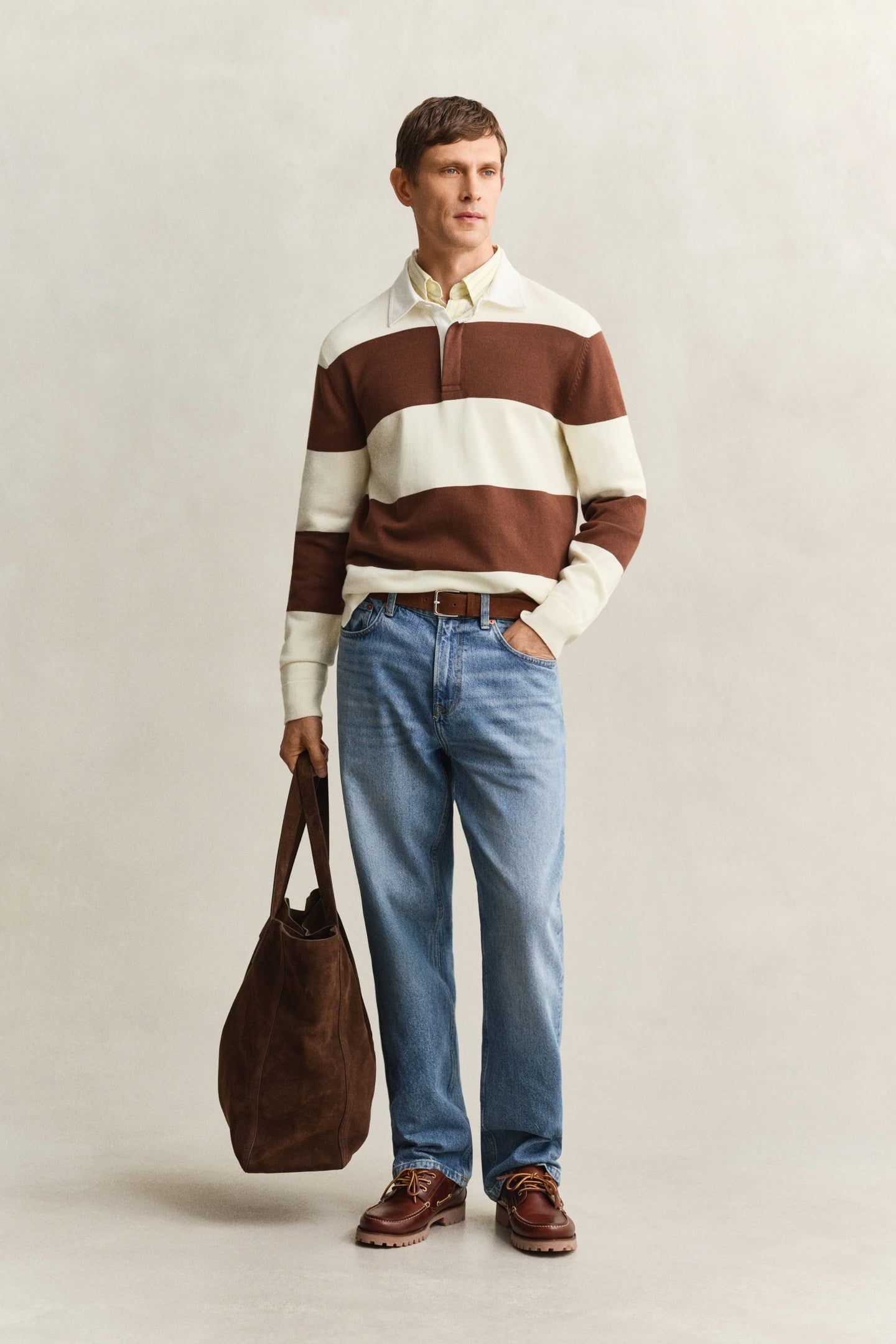 BARSTRIPED COTTON POLO CREAM 3