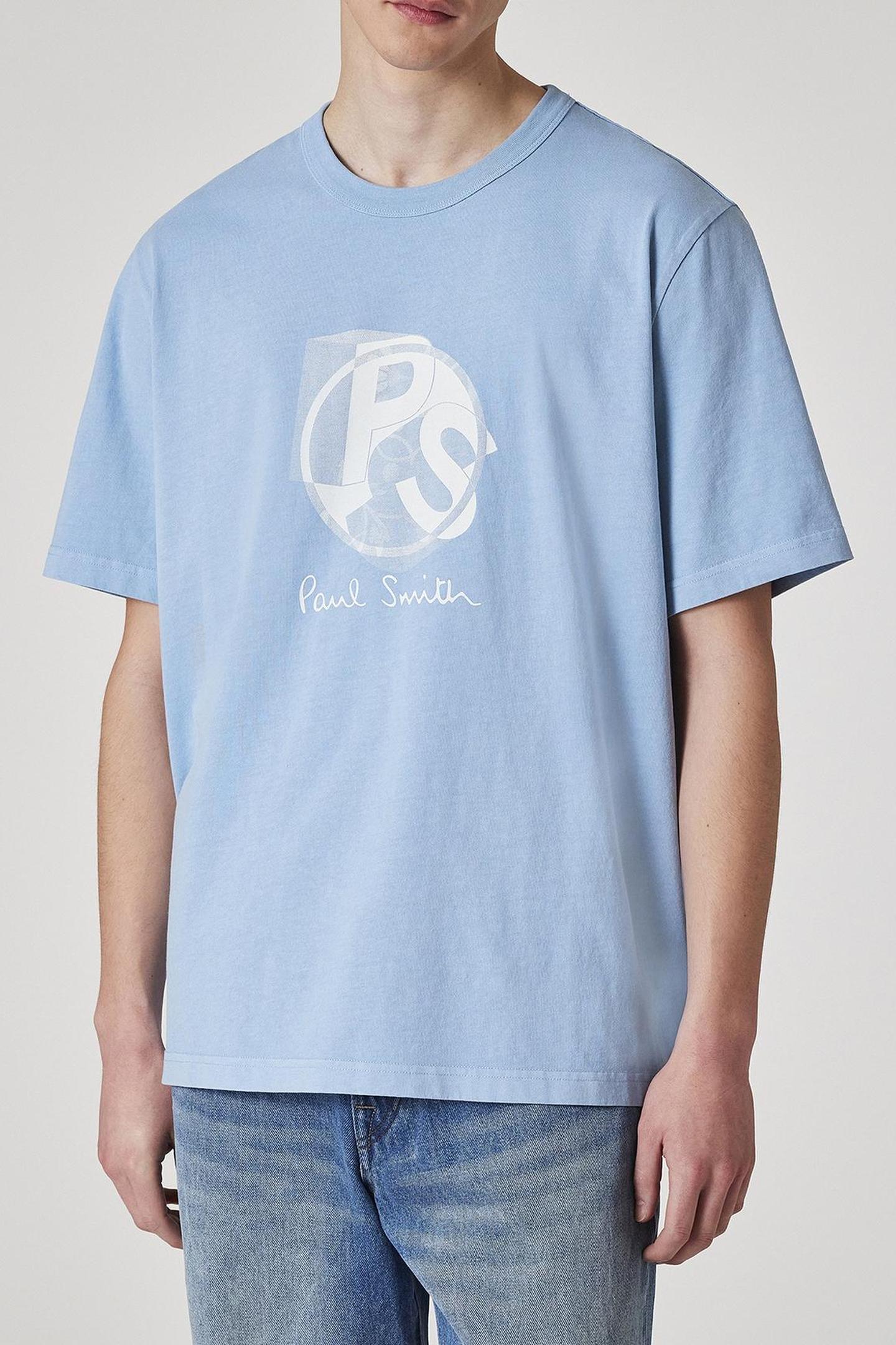 MENS TSHIRT PS LOGO LIGHT BLUE 1