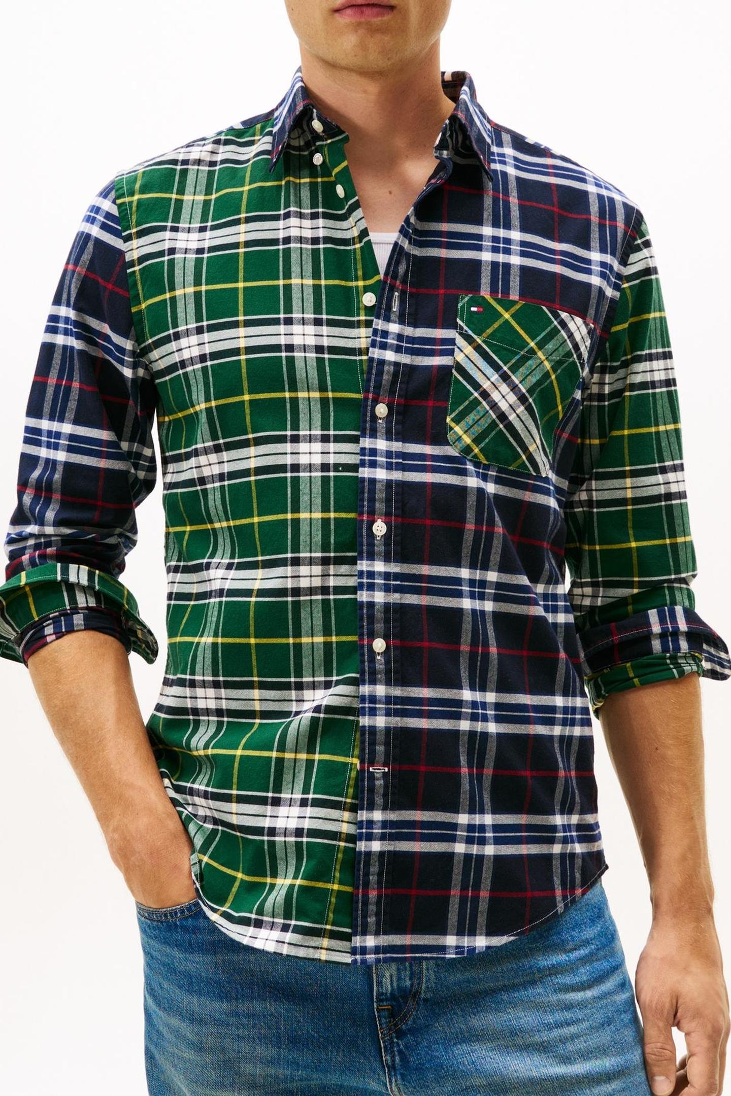 BRUSHED OXFORD BLOCK DESERT SKY/ORNAMENTAL GREEN CHECK 1