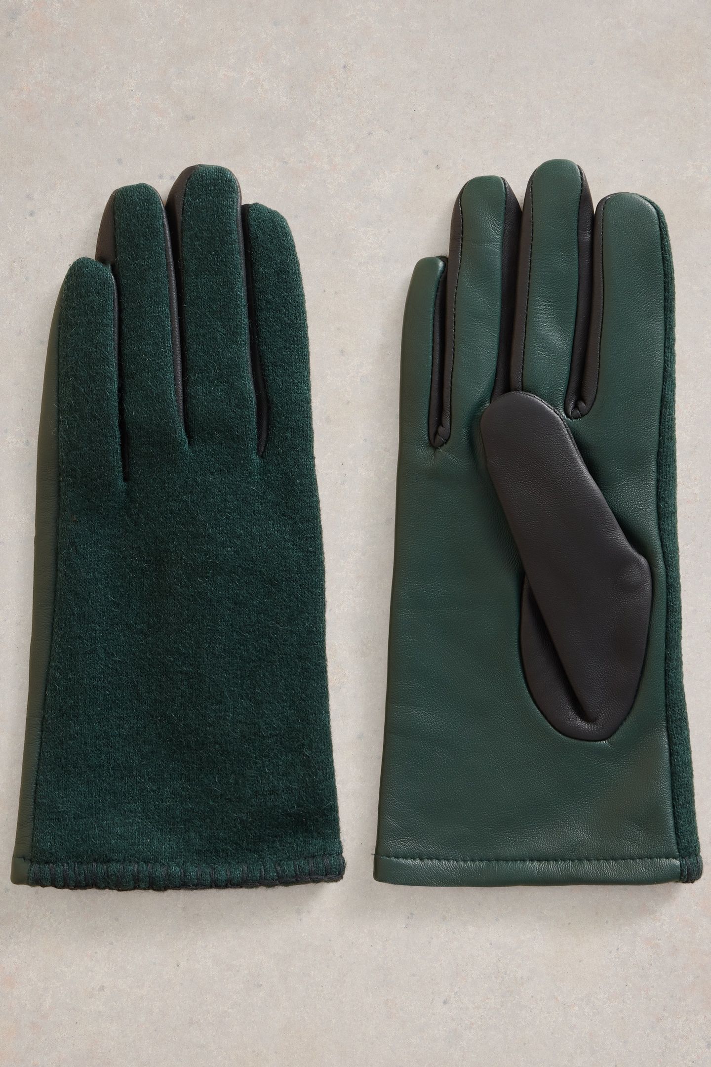 LUCIE LEATHER GLOVE DARK GREEN 1