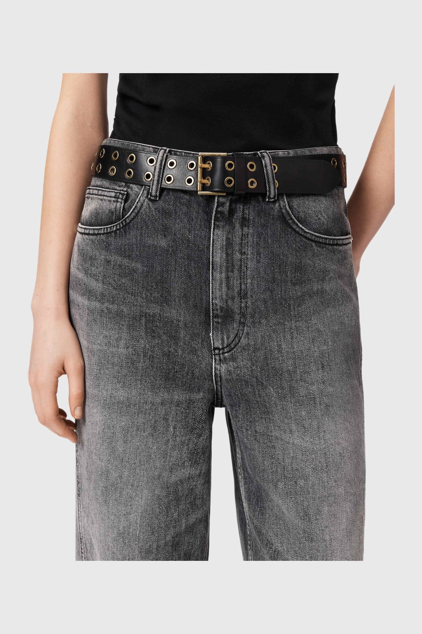 NYLA DBL EYELET BELT BLACK 3