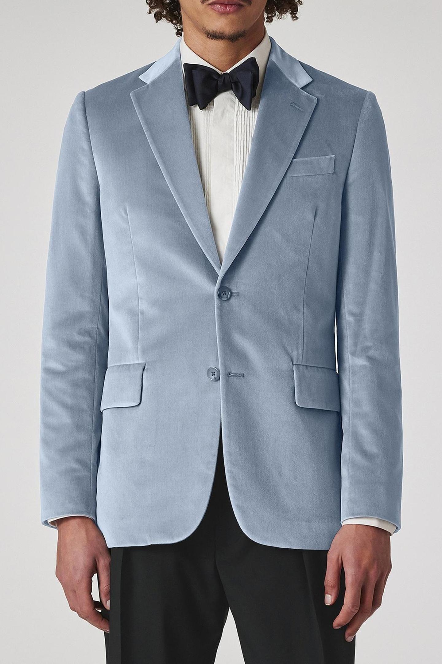 MENS TAILORED FIT 2 BUTTON JACKET LIGHT BLUE 1