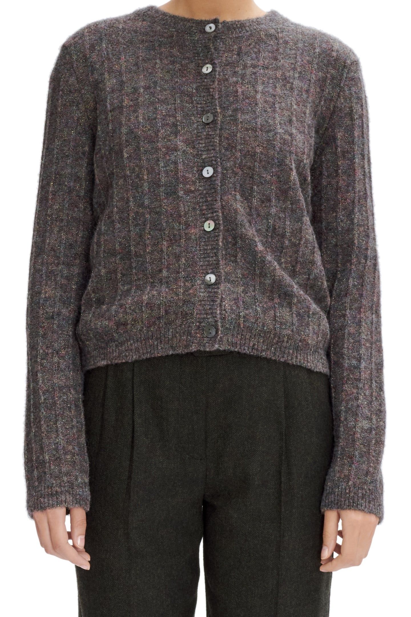 CARDIGAN MILENA HEATHERED BROWN 1