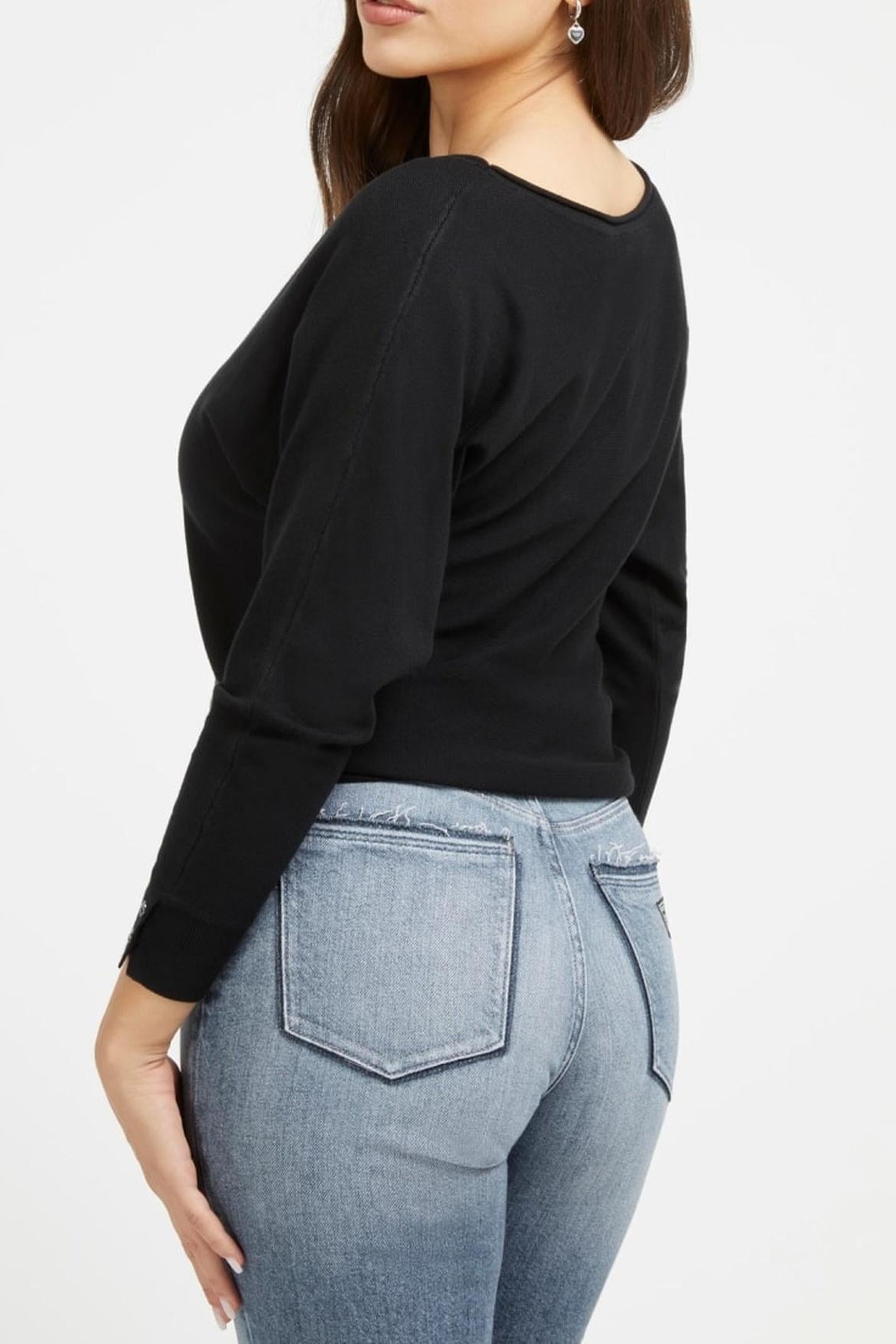 ADELE BAT SLEEVE SWT JET BLACK A996 2