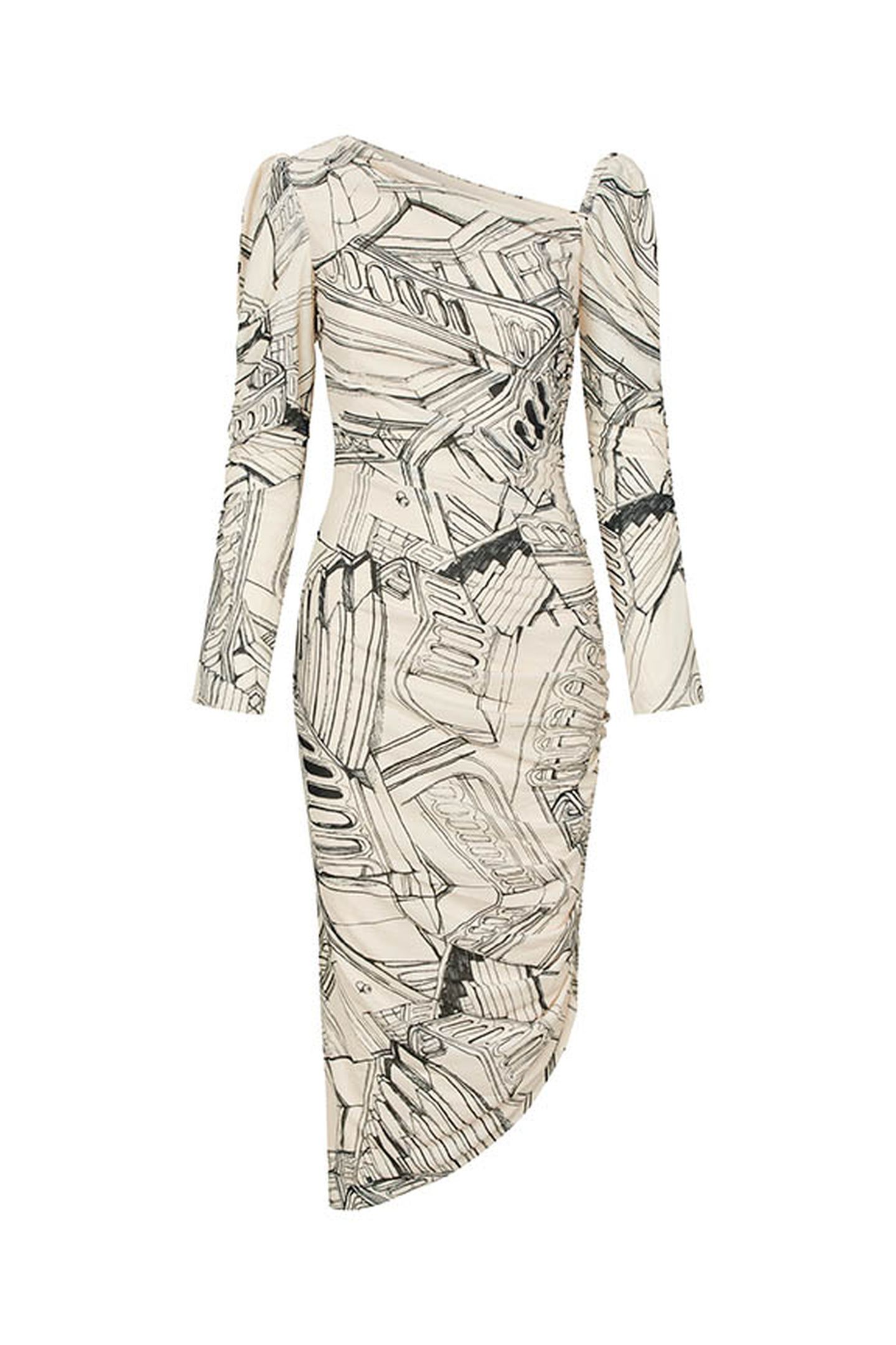 ROUCHED MIDI DRESS FINELINE STAIRCASE 4