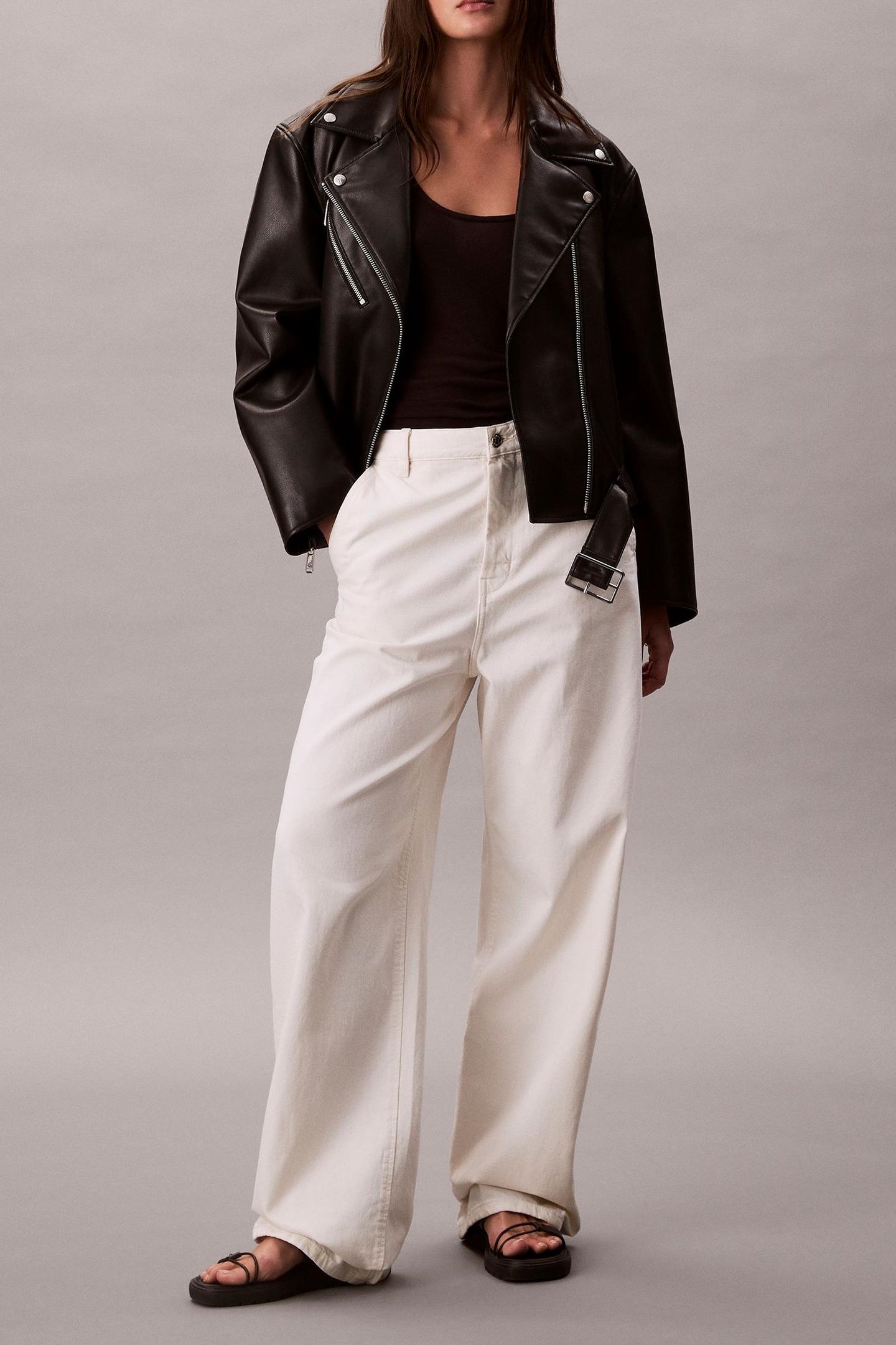 FAUX LEATHER MOTO JACKET BLACK BEAUTY 1