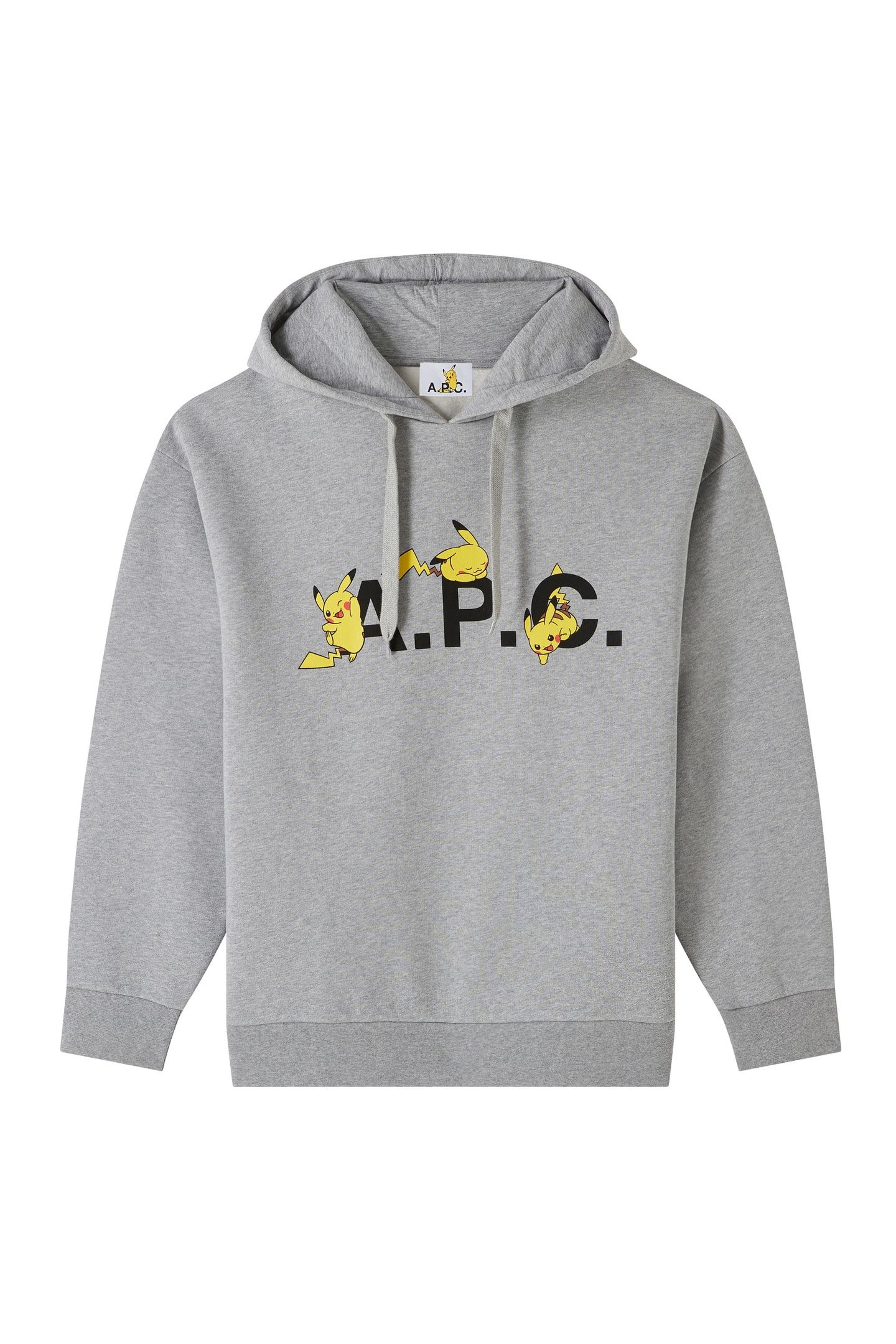 UNISEX HOODIE POKÉMON PIKACHU HEATHERED LIGHT GREY 2