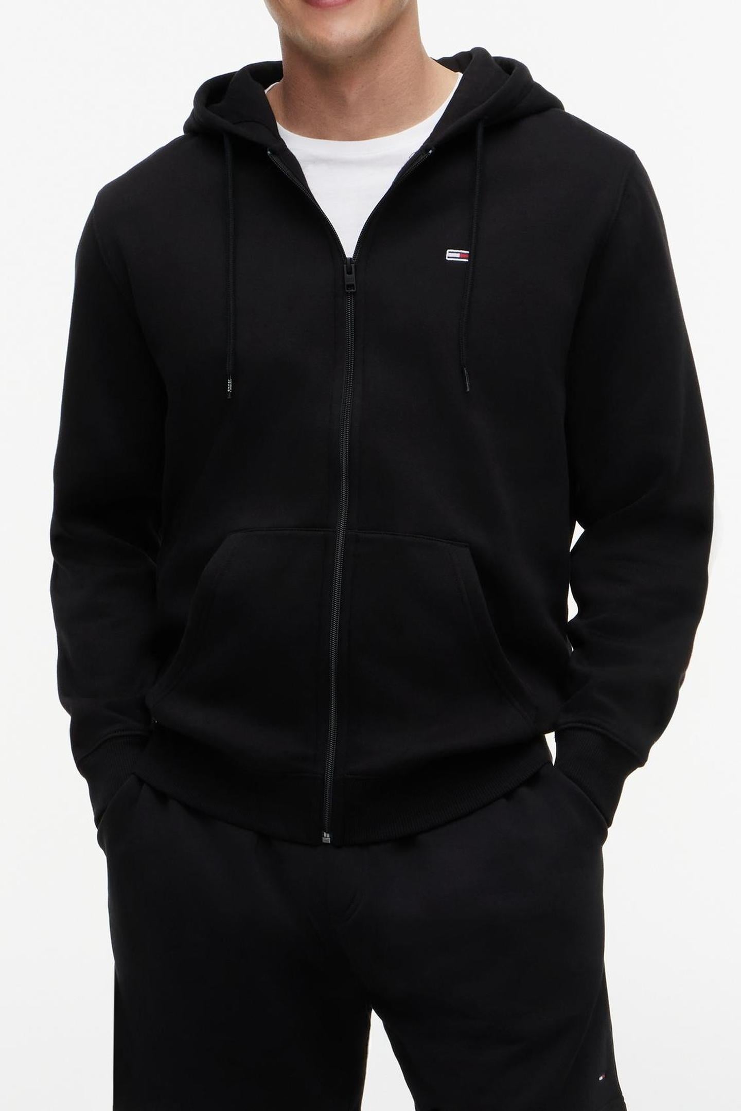 TJM REG FLAG ZIP THRU BLACK 1