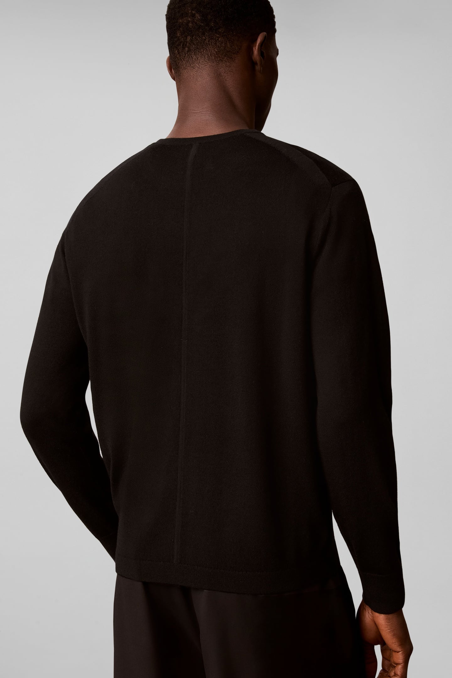 LS 100% MERINO CREW BLACK 2