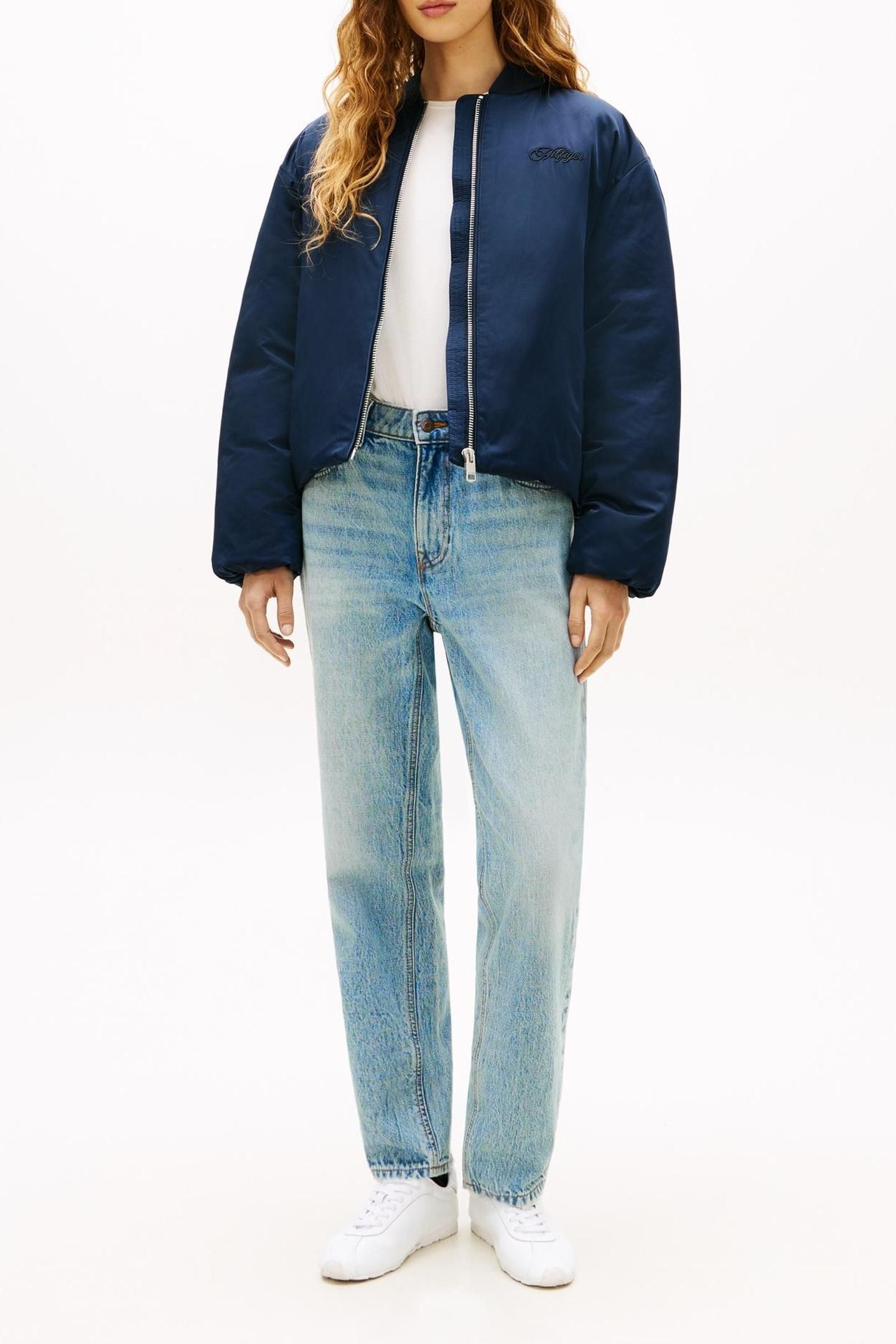 SATEEN PADDED RELAXED BOMBER DARK NIGHT NAVY 1