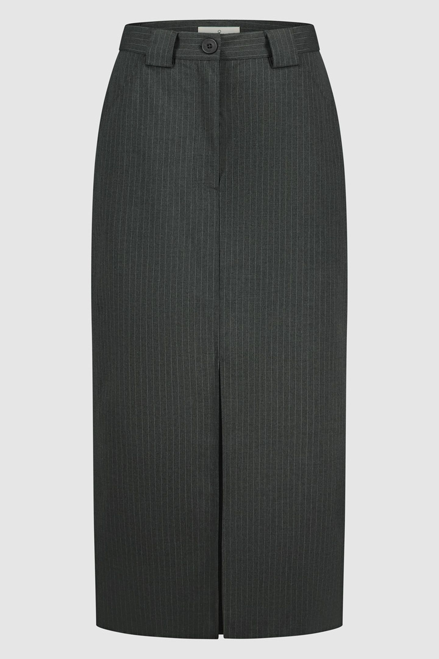 RUTH PENCIL SKIRT DARK GREY STRIPE 1