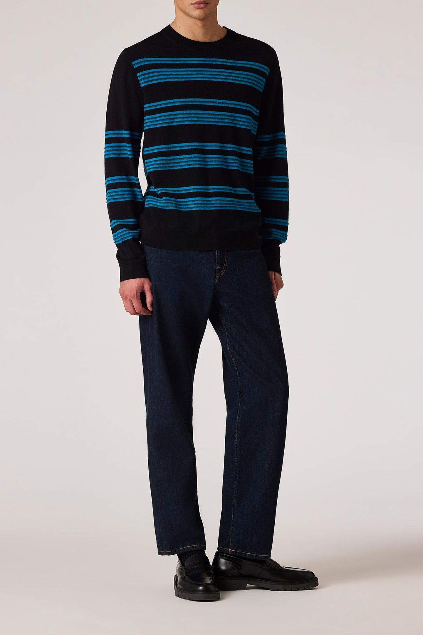 MENS SWEATER CREW NECK BLACK 2