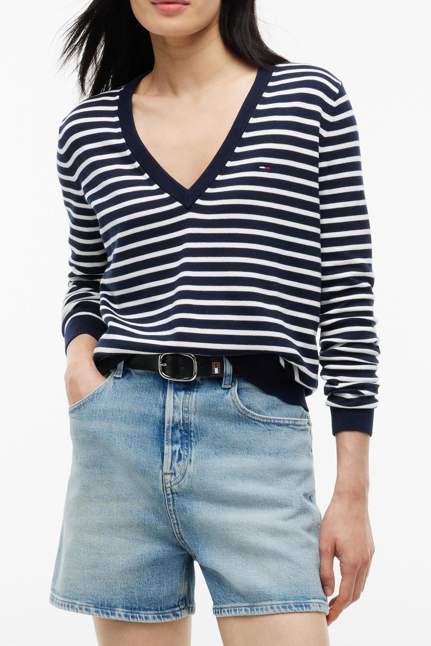 TJW ESSENTIAL VNECK DARK NIGHT NAVY/STRIPE 1