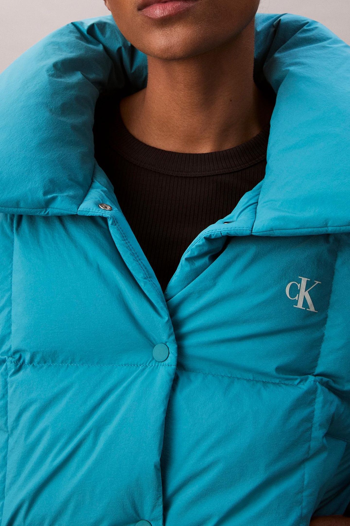 SHORT DOWN PUFFER TEAL SLATE 6