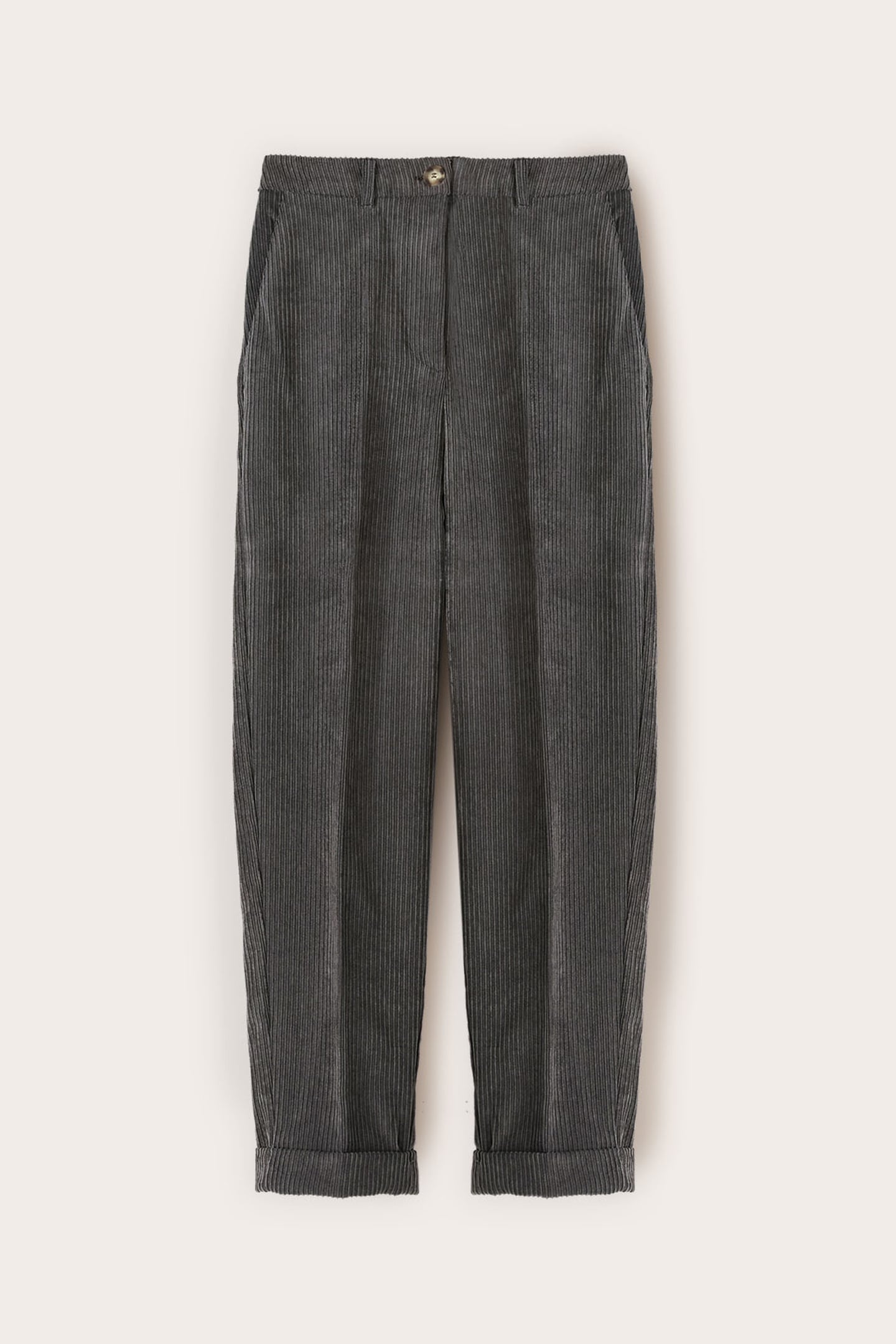 CORDUROY CARROT PANTS GREY 4