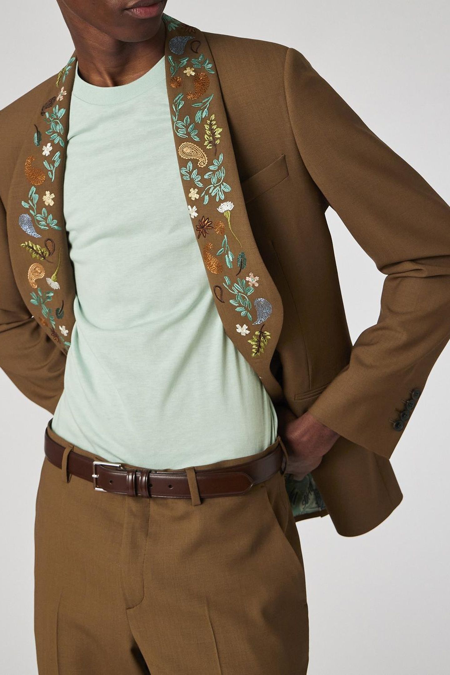 MENS TAILORED FIT 1 BTN JACKET CAMEL 7