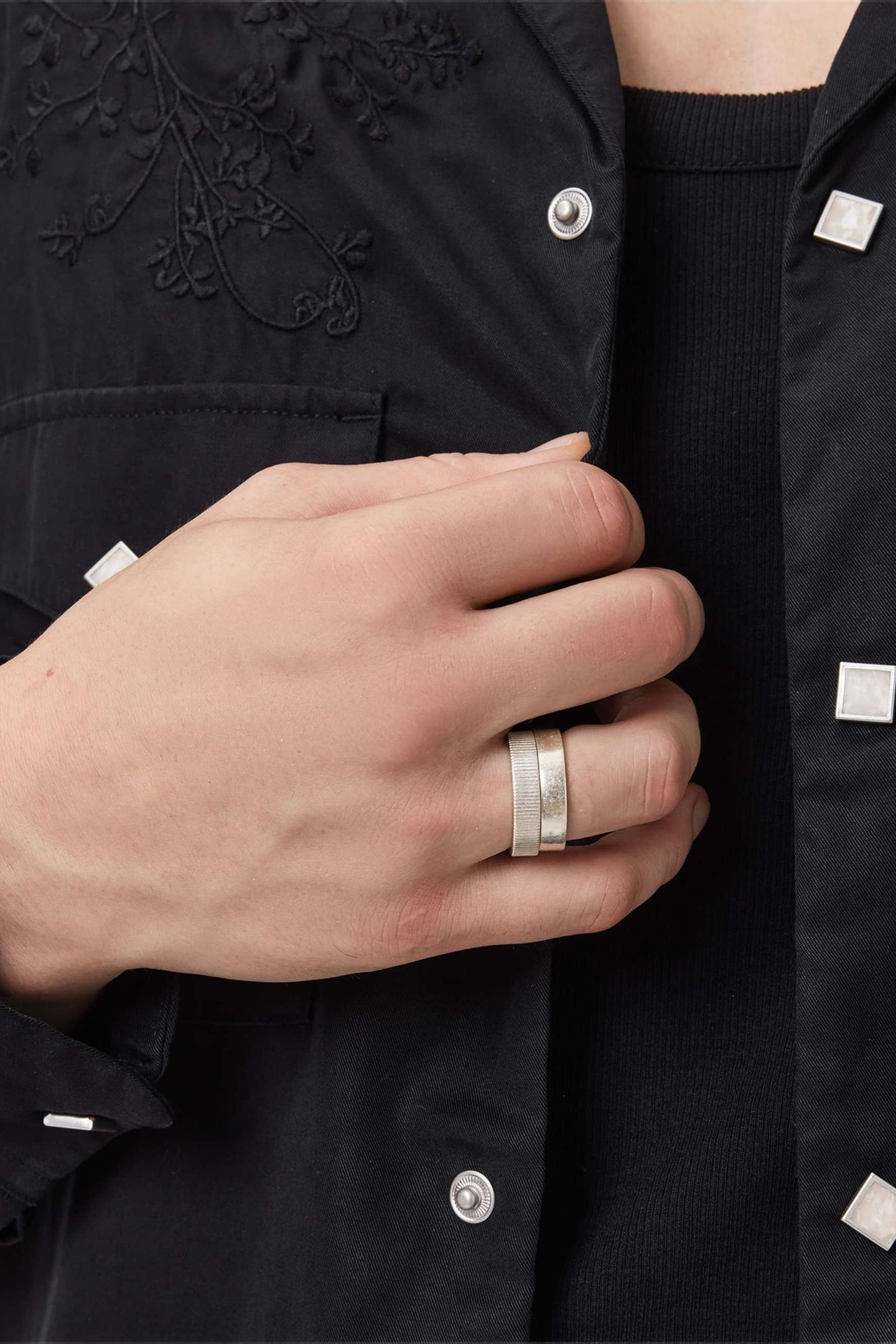 OTTO DBL RING WARM SILVER 3