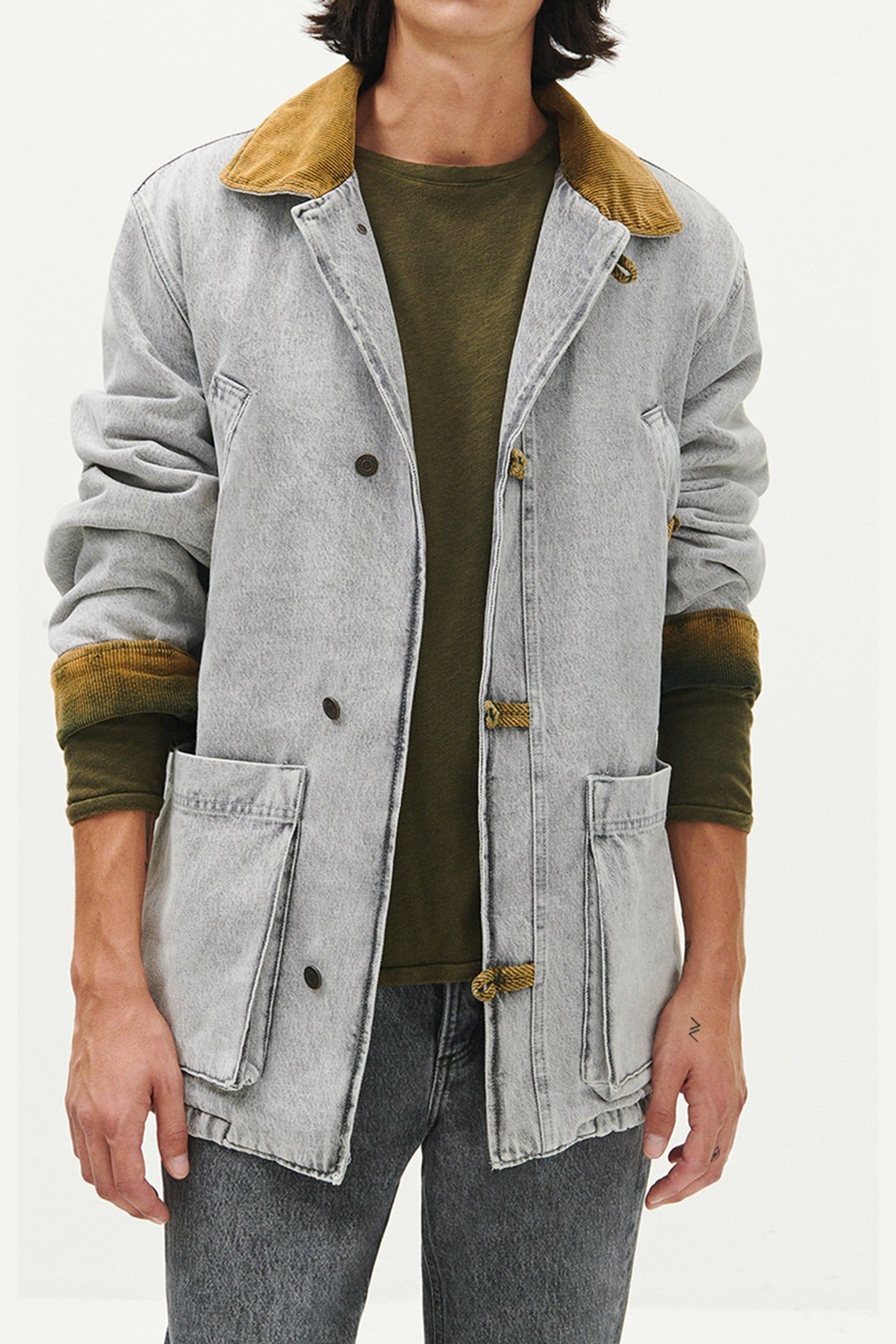 UNISEX TIZANIE COAT BLEACHED GREY 1