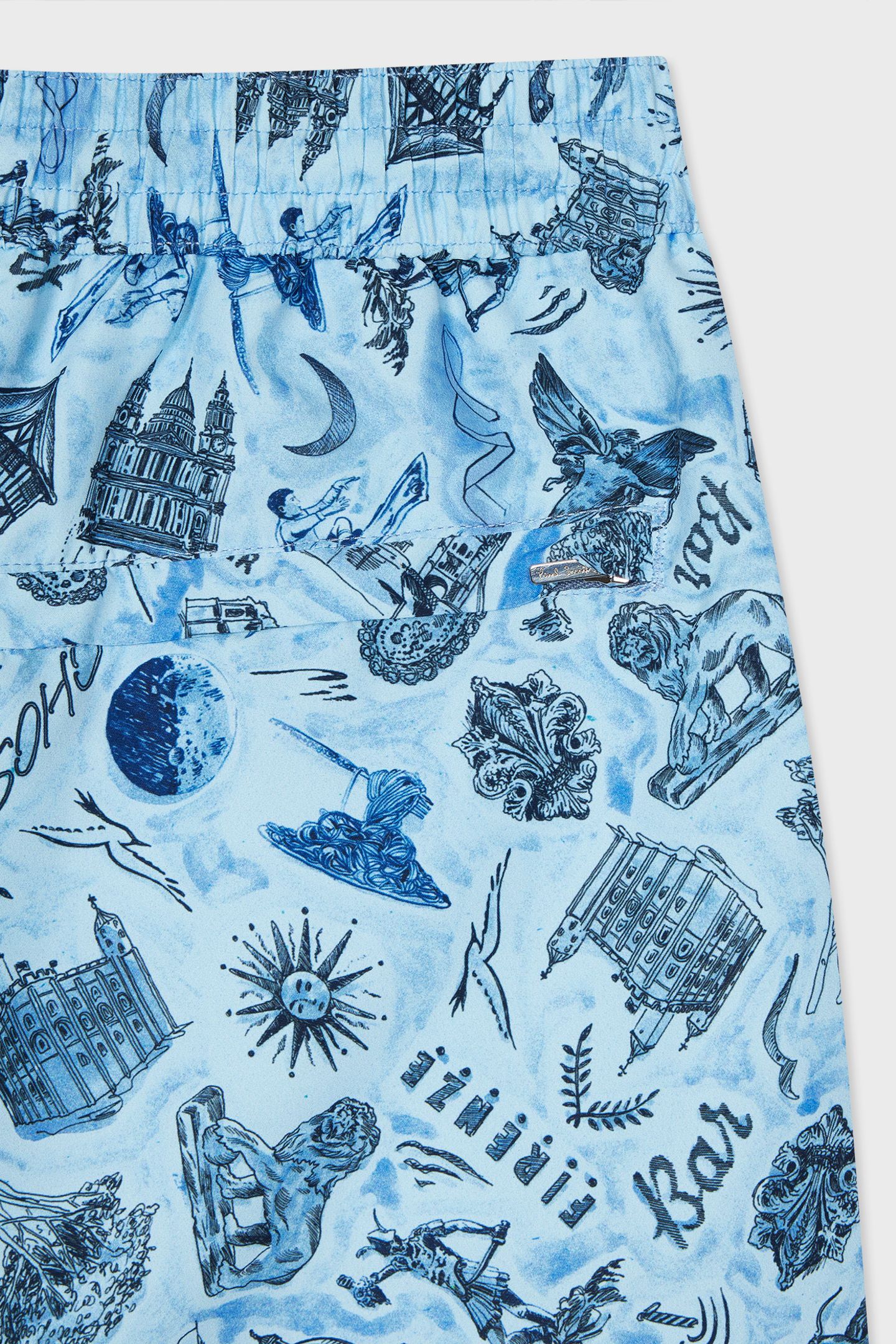 MEN SWIM SHORT CITY DITSY LIGHT BLUE 4