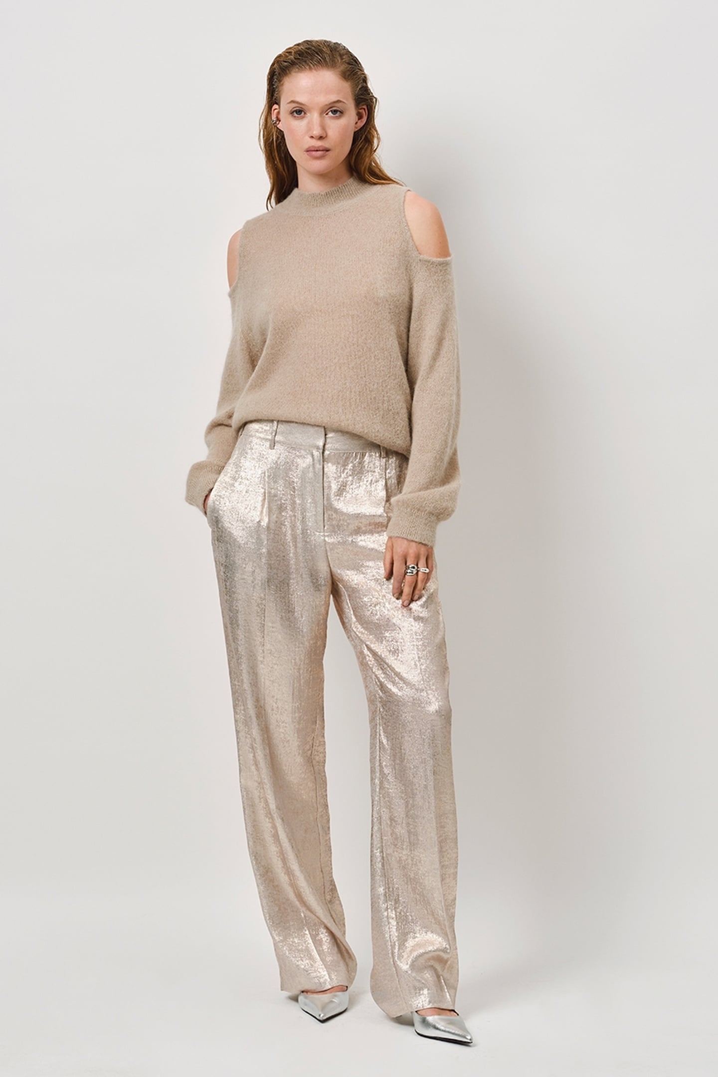 CHARM METALLIC PANTS CHAMPAGNE 2