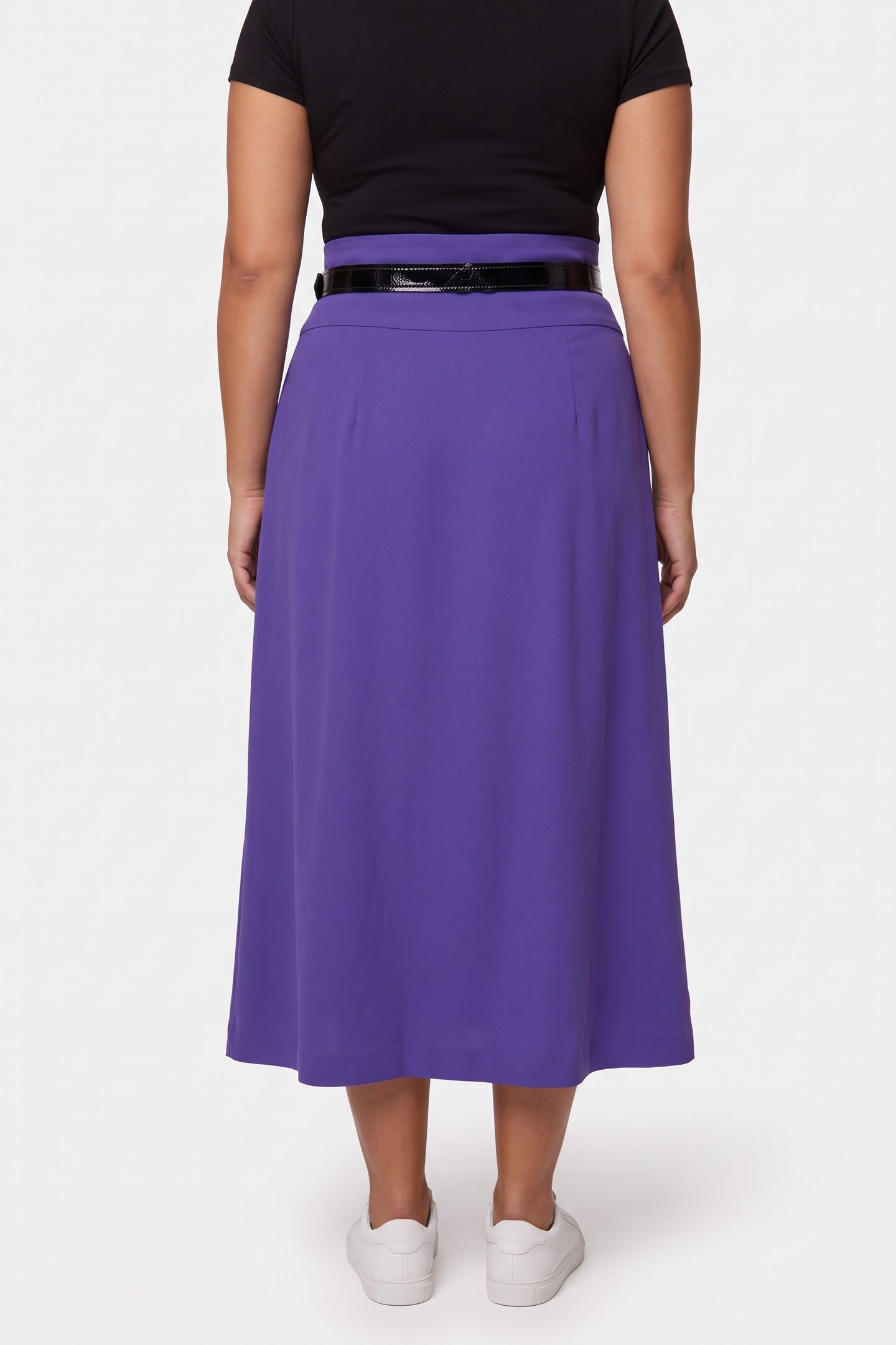BONDAGE BUCKLE STRETCH CADY SKIRT BLUE 2