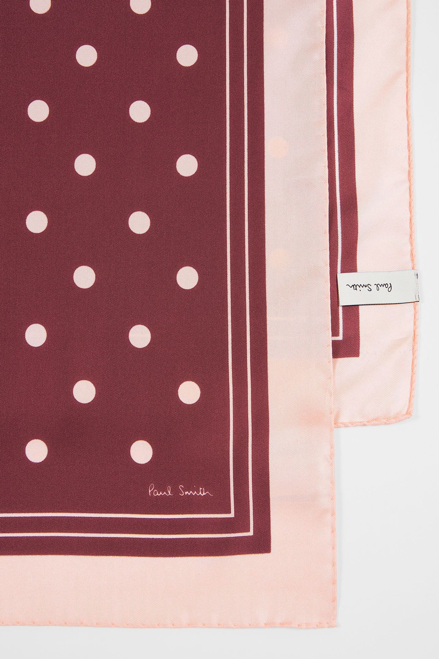 WOMEN SCARF POLKA SILK BUBBLEGUM/RASP 6