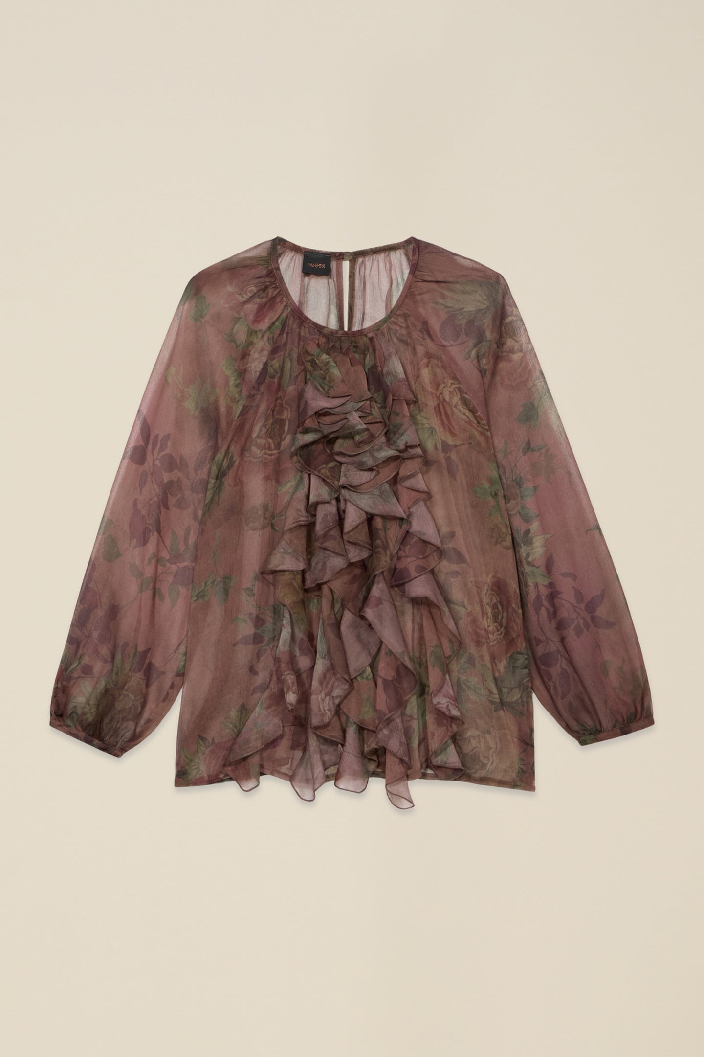 FANTASY BLOUSE WITH RUFFLES BROWN 3