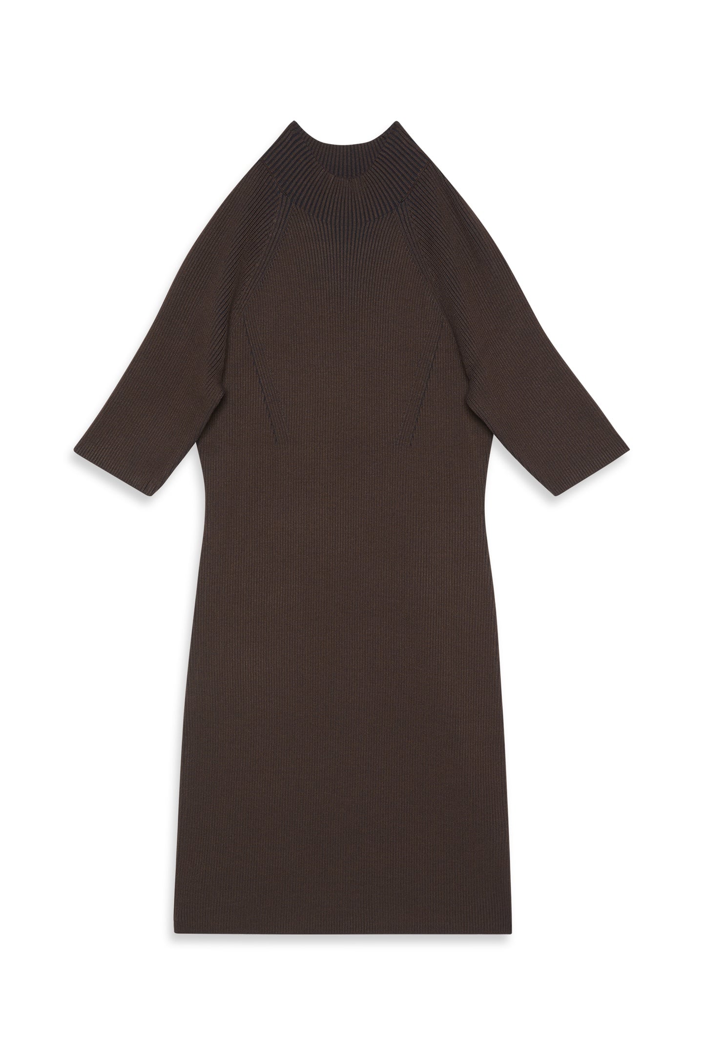 TECH KNIT MINI DRESS BROWN CORK COMBO 4