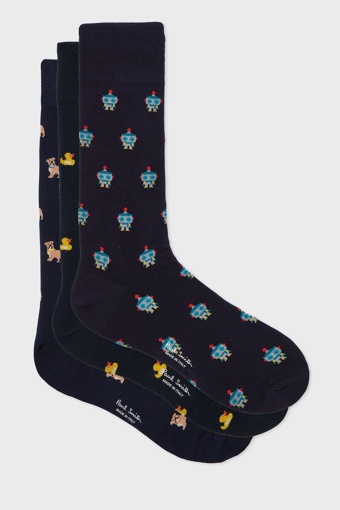 MEN SOCK 3 PACK NOVELTY NAVY 5