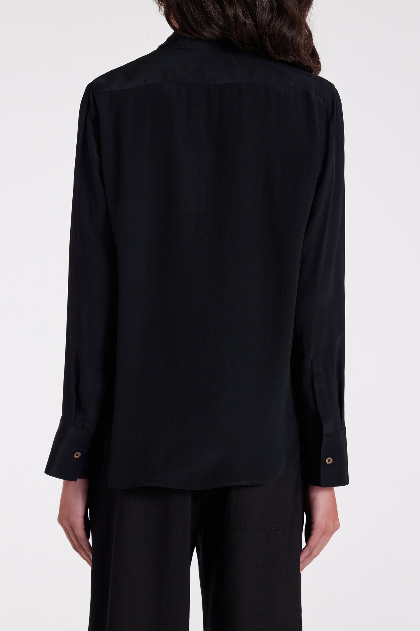 WOMENS SPRAY SWIRL PLACKET SHIRT BLACK 3