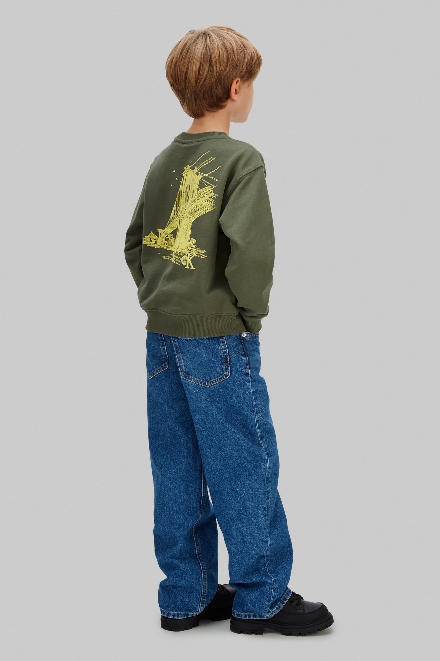 BOYS RELAXED BACK PRINT CREW THYME 3