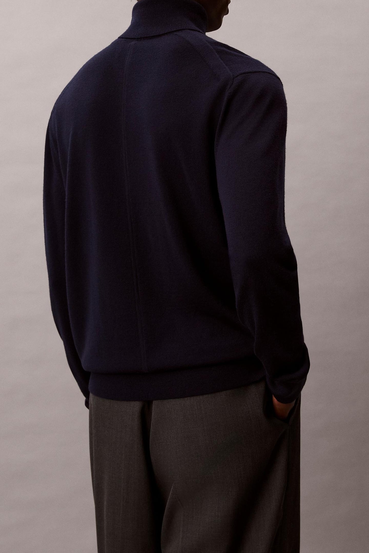 LS 100% MERINO T-NECK DARK SAPPHIRE 2