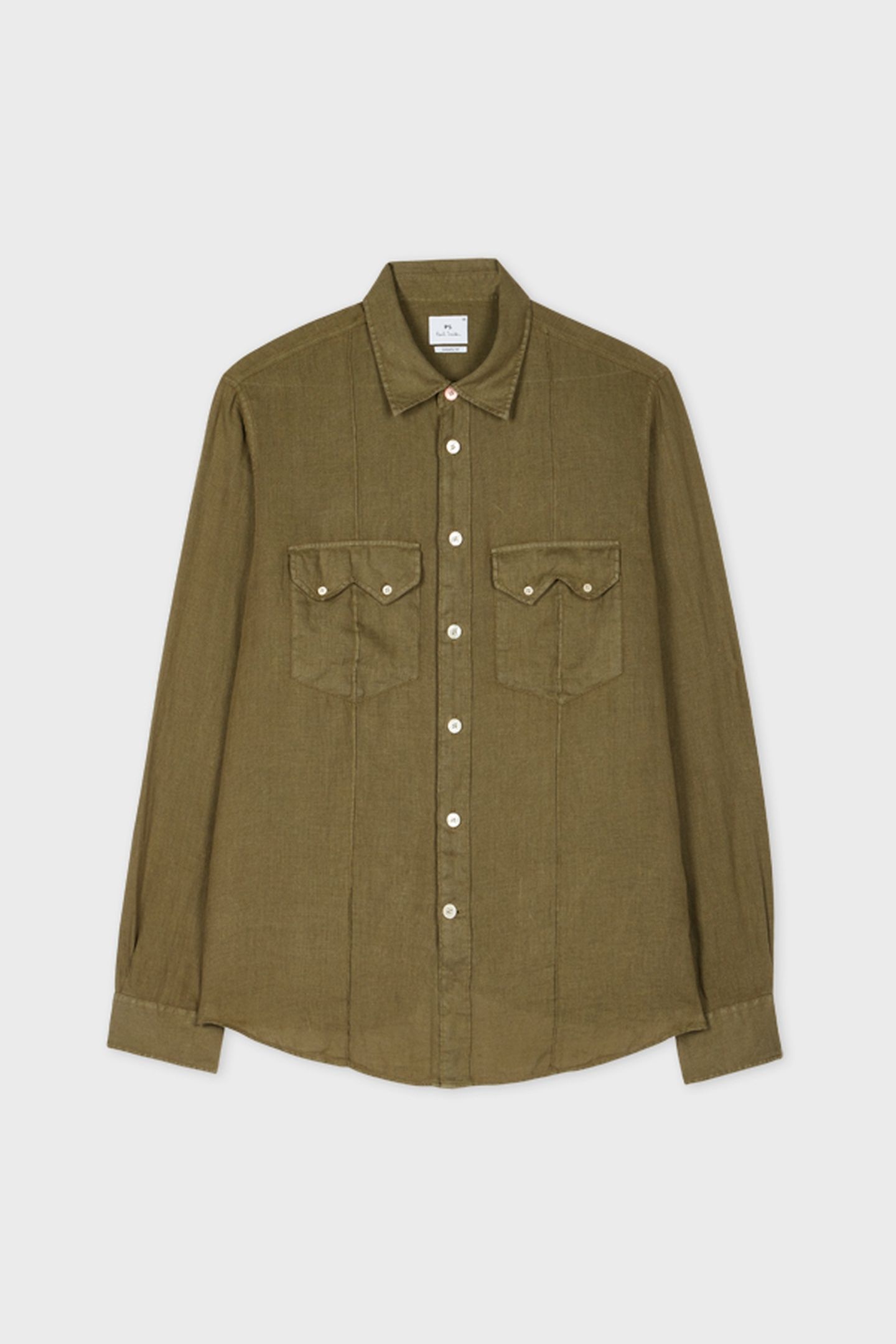 MENS LS CASUAL FIT SHIRT MILITARY GREEN 4