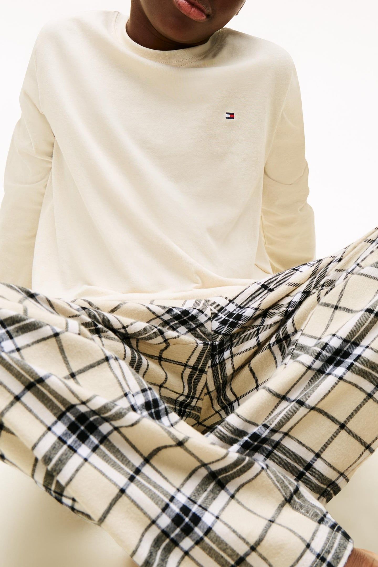 BOYS FLANNEL PJ SET NEWSPRINT/TARTAN NEWSPRINT 6