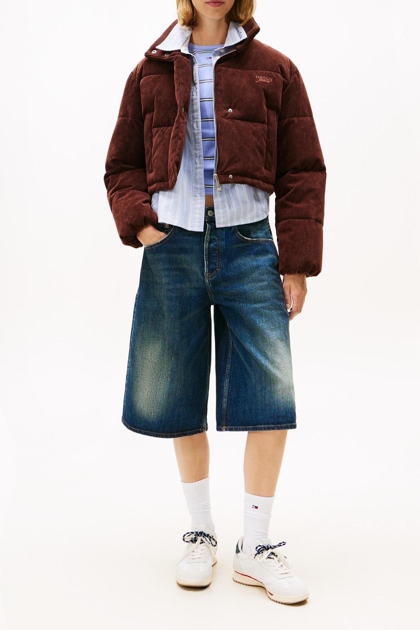 TJW CORD PUFFER JACKET RICH BROWN 3