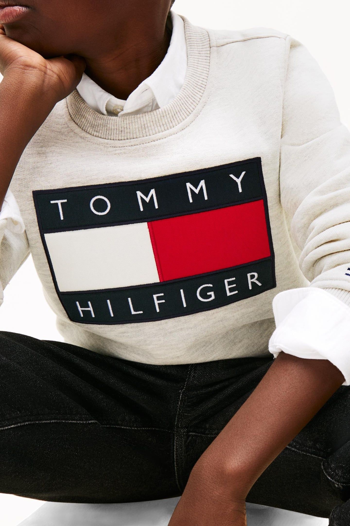 UNISEX HERITAGE FLAG SWEATSHIRT LIGHT GREY HEATHER 7