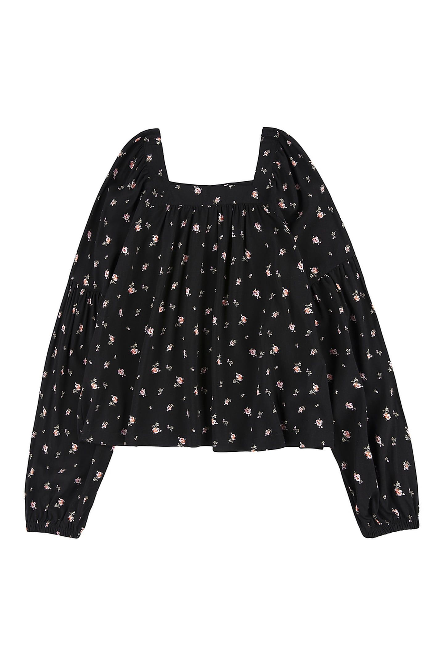 GIRLS WOVEN TOP BLACK 1