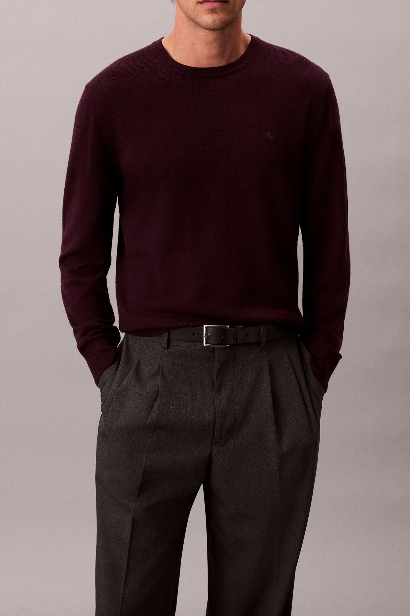 LS 100% MERINO CREW MOROCCAN BROWN 1