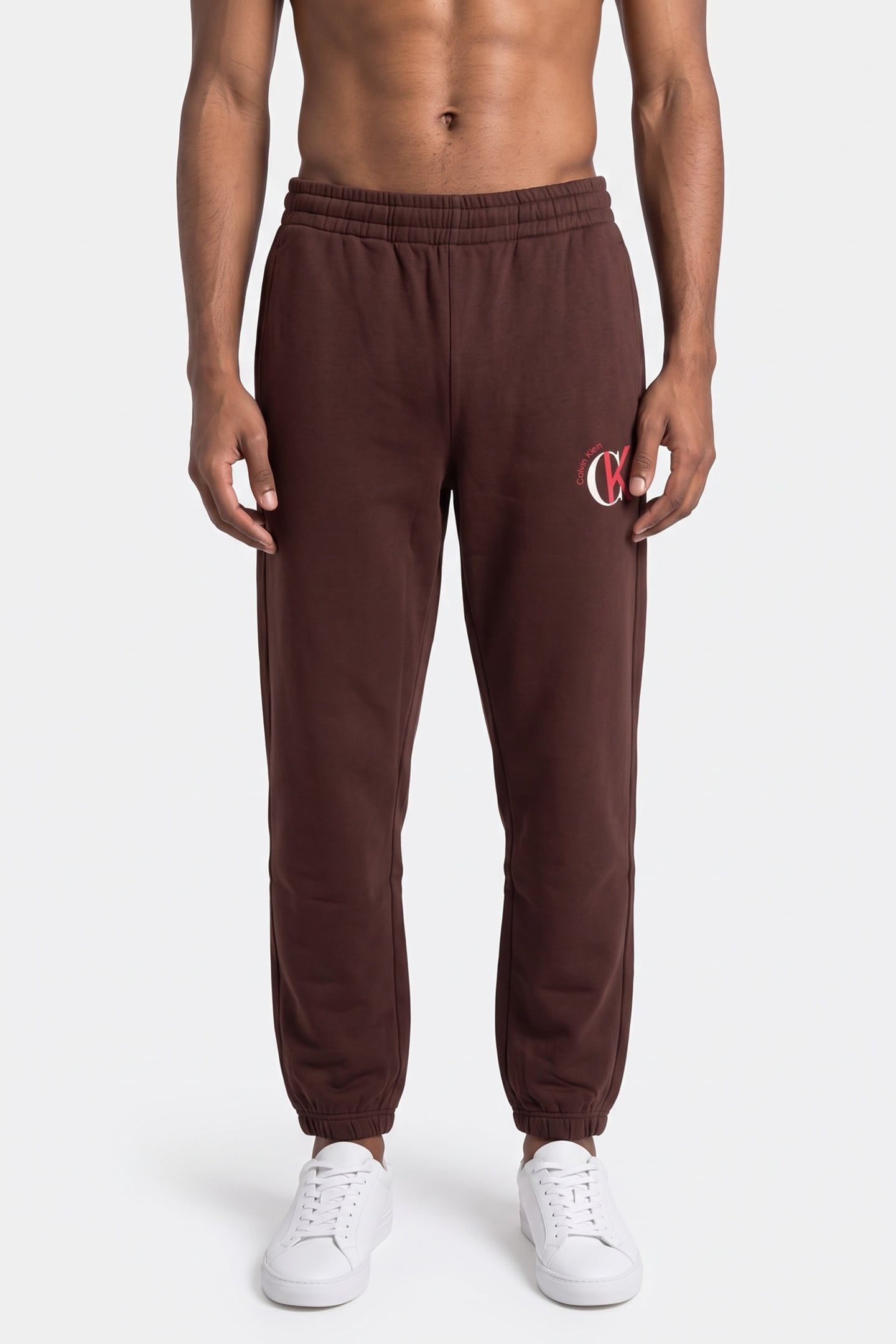 EU 350TERRY GRAPHIC SWEATPANTS RICH BROWN 1