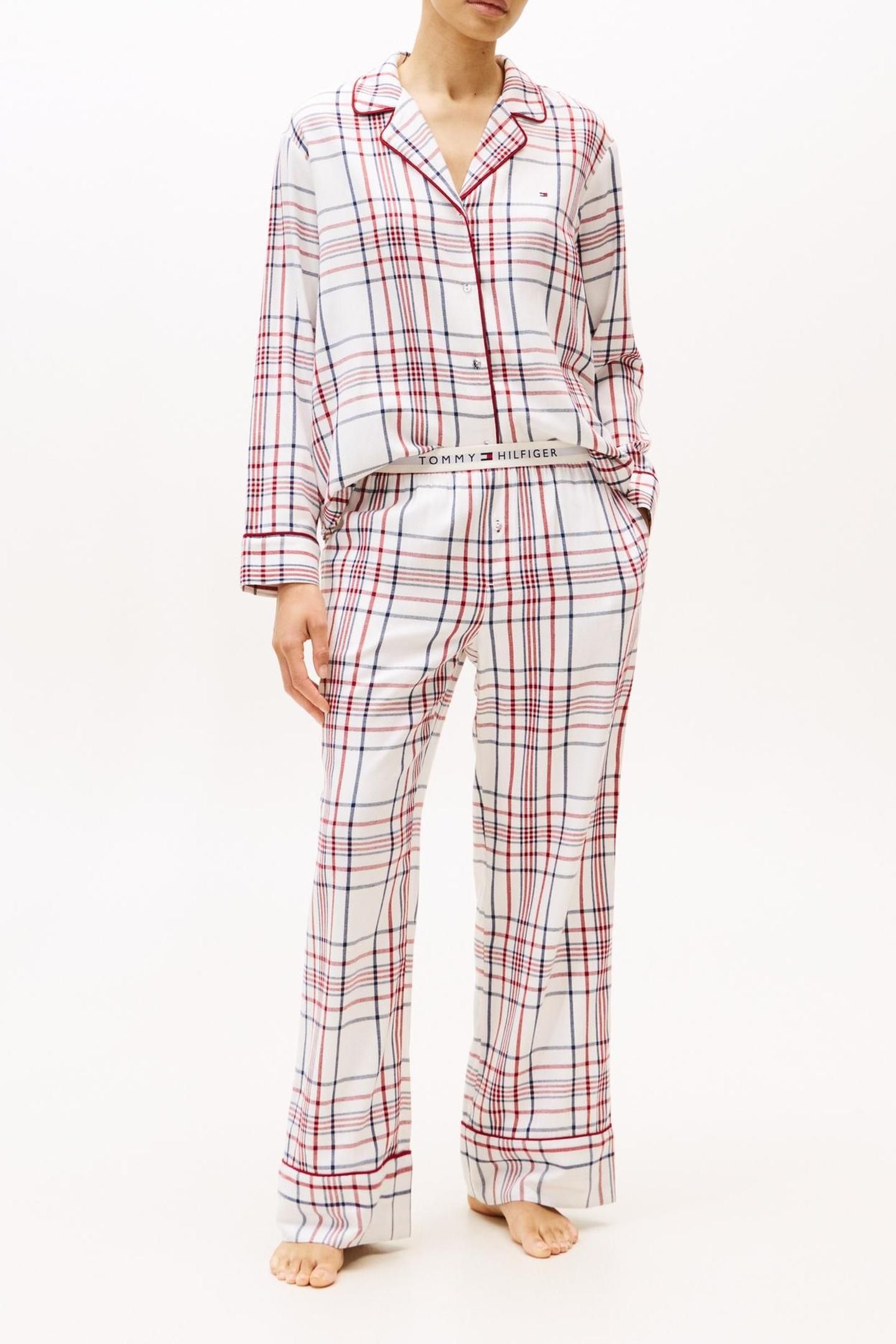 GIFT LOOSE FLNL SHIRT SET CITY PLAID IVORY SILK 1