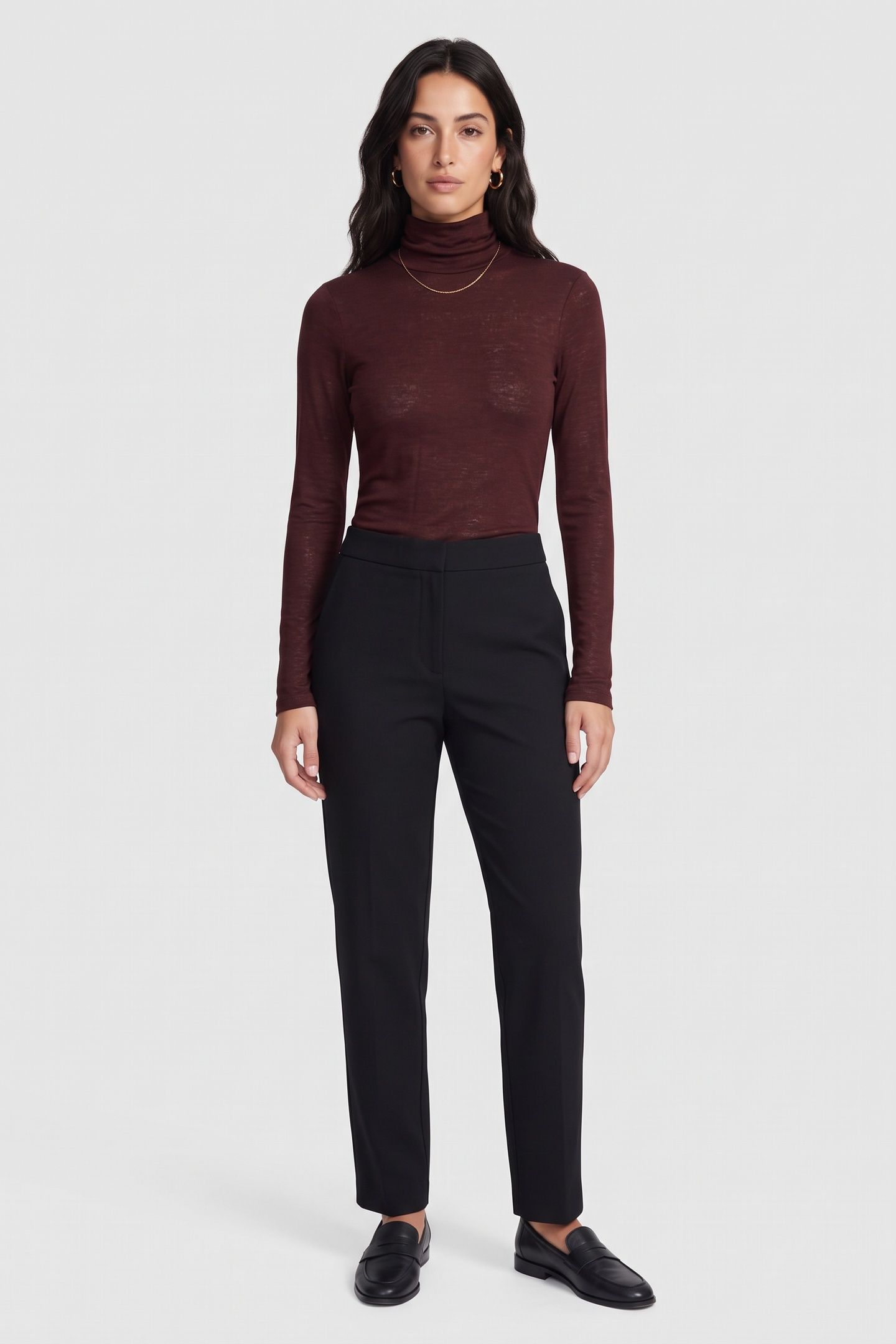 MALENA WOOL RIB TURTLENECK RED 1