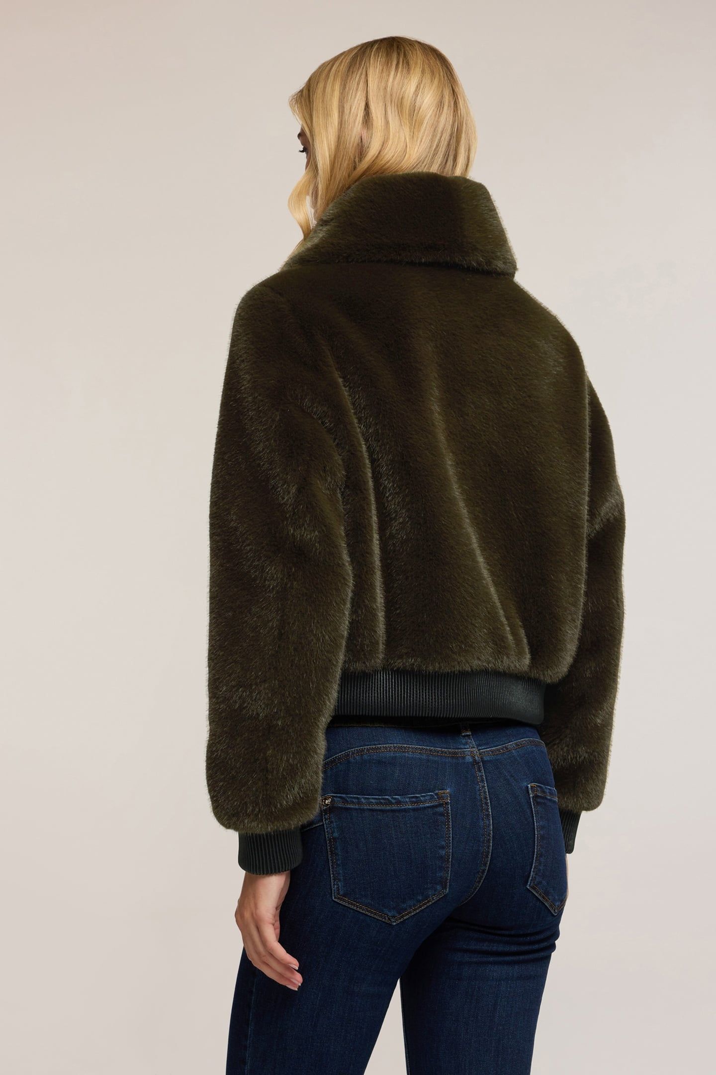 PLUSH-EFFECT JACKET WITH INSERTS MILITARY GREEN 3