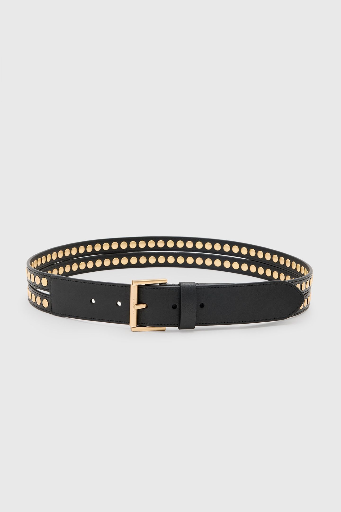 JESSICA STUDDED BELT BLACK/WARM BRASS 2