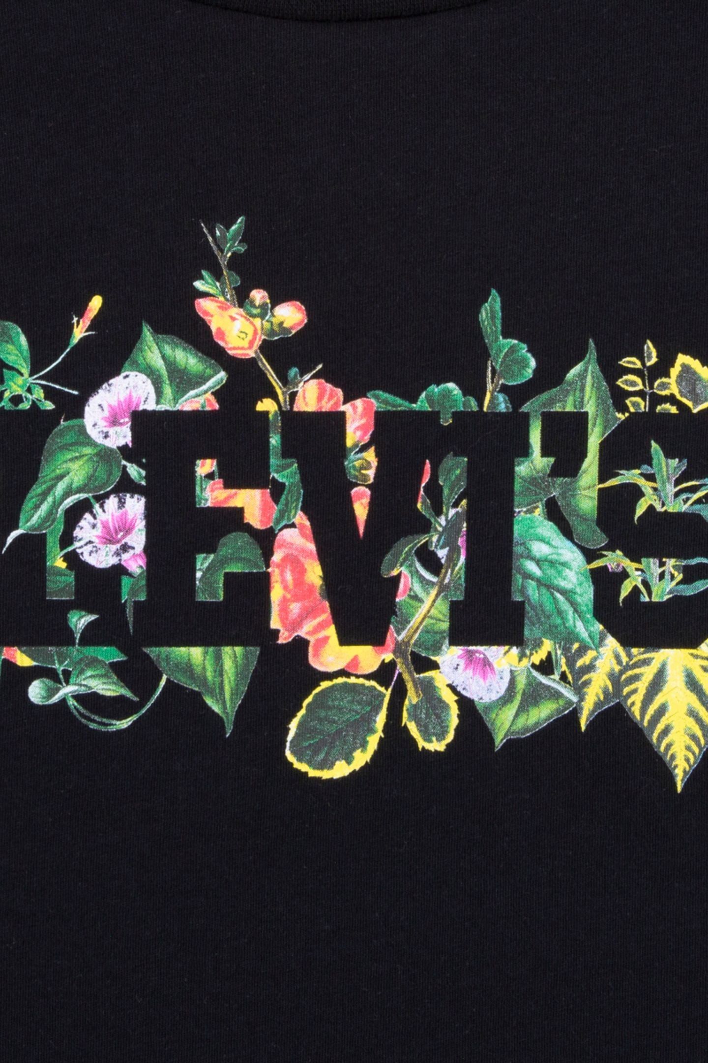 GIRLS OVERSIZED TROPICAL TEE BLACK 4