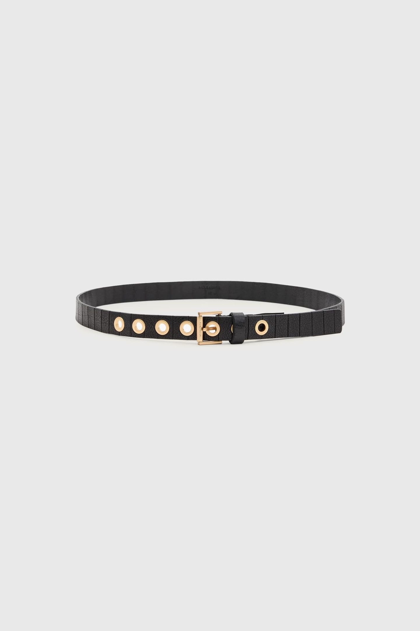 KYLIN SKINNY BELT BLACK/WARM BRASS 2