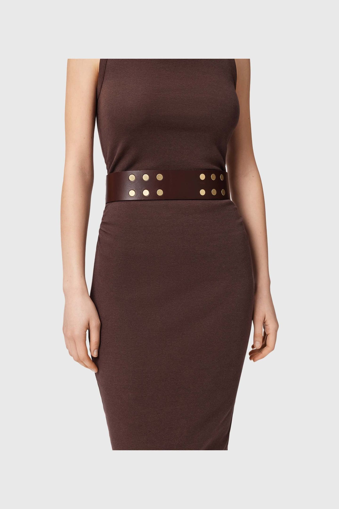 RIO STUD WAIST BELT BROWN 2