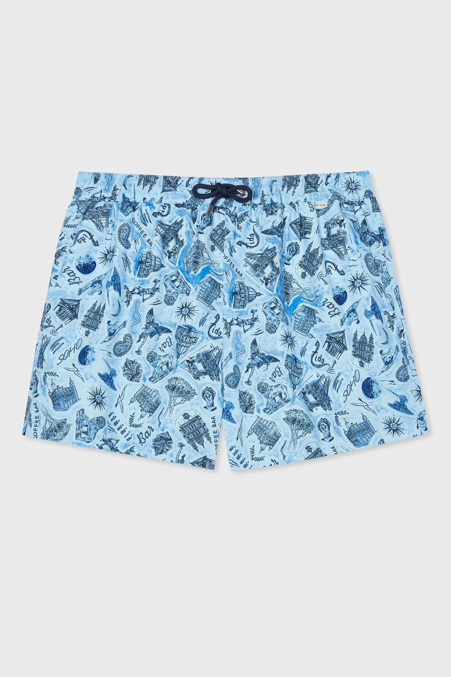 MEN SWIM SHORT CITY DITSY LIGHT BLUE 2
