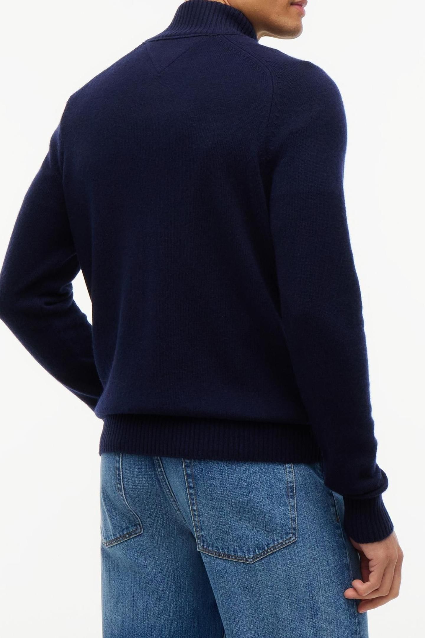 LAMBSWOOL ZIP MOCK NAVY BLUE 2